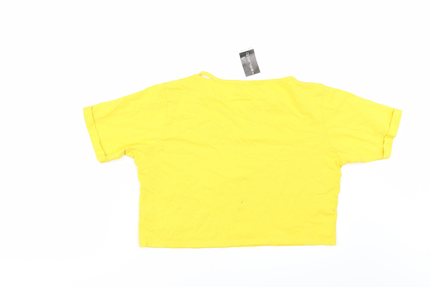 Womens UK Size 12 Select Yellow Basic T-Shirt