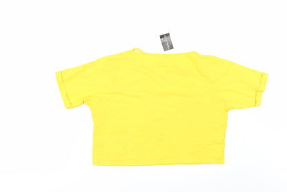 Womens UK Size 12 Select Yellow Basic T-Shirt