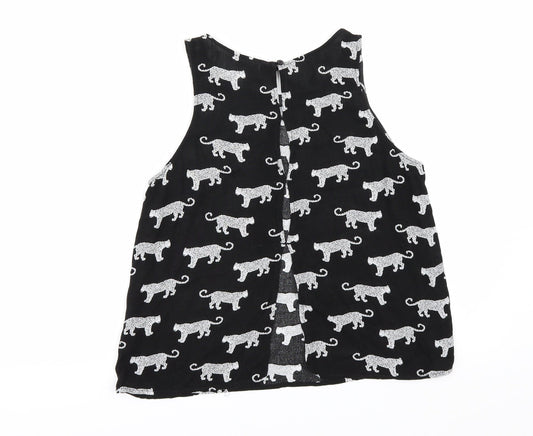 Divided by H&M Womens Black Geometric  Tunic Blouse Size 8