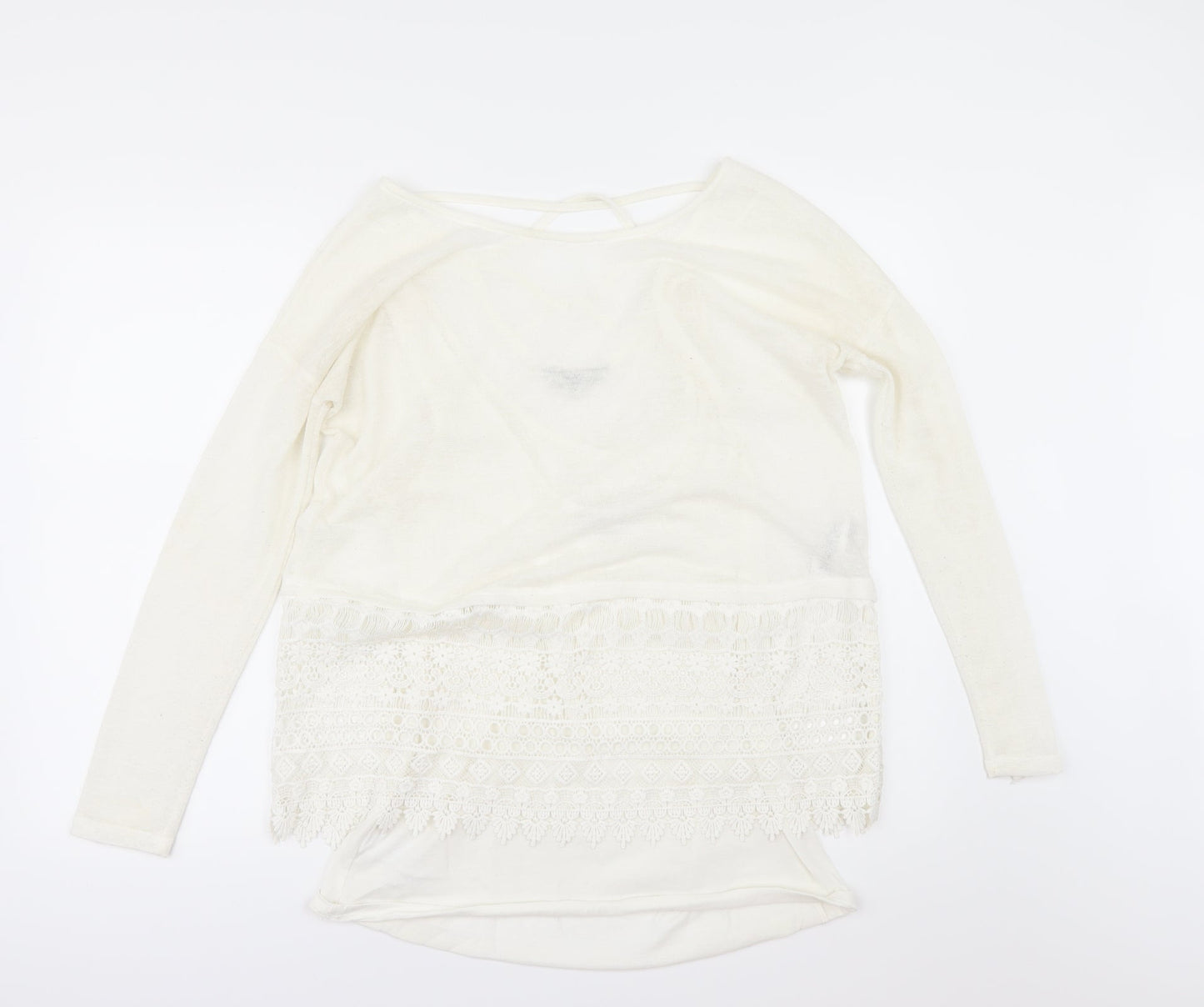 Womens UK Size 10 NEXT Ivory Basic T-Shirt