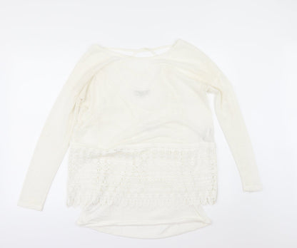 Womens UK Size 10 NEXT Ivory Basic T-Shirt