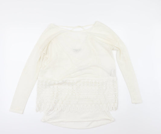 Womens UK Size 10 NEXT Ivory Basic T-Shirt