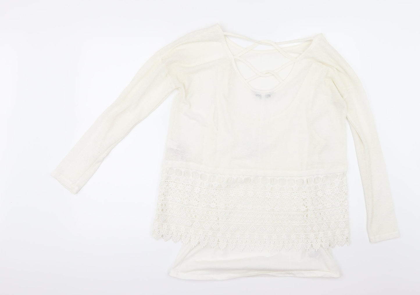 Womens UK Size 10 NEXT Ivory Basic T-Shirt