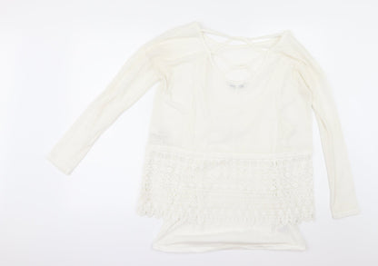 Womens UK Size 10 NEXT Ivory Basic T-Shirt