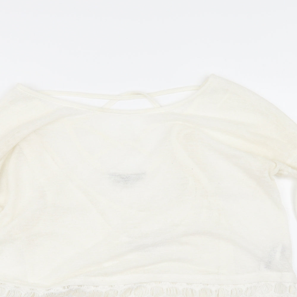 Womens UK Size 10 NEXT Ivory Basic T-Shirt