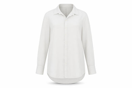 Womens UK Size 10 Nutmeg White Tunic Button-Up