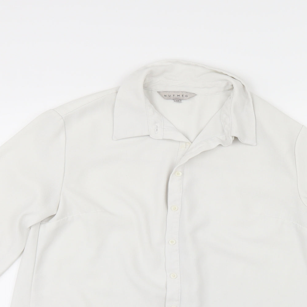 Nutmeg Womens White   Tunic Button-Up Size 10