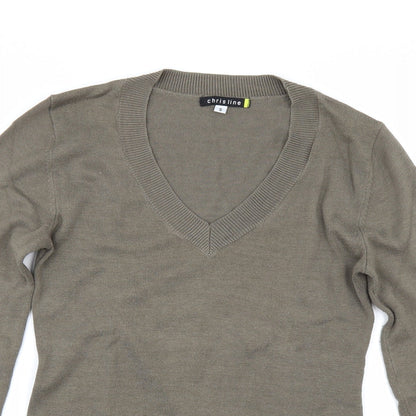 chrisline Womens Beige   Pullover Jumper Size S