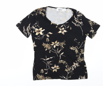 Womens UK Size 12 afibel Black Basic T-Shirt