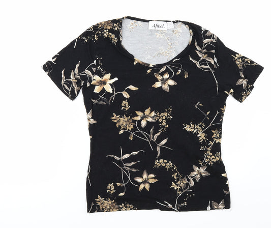 Womens UK Size 12 afibel Black Basic T-Shirt