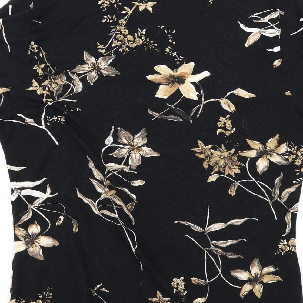Womens UK Size 12 afibel Black Basic T-Shirt