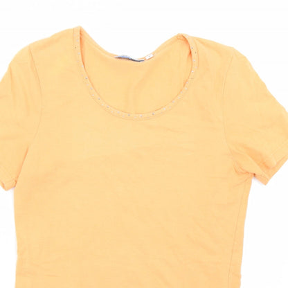 CHRIS LINE Womens Orange   Basic T-Shirt Size S