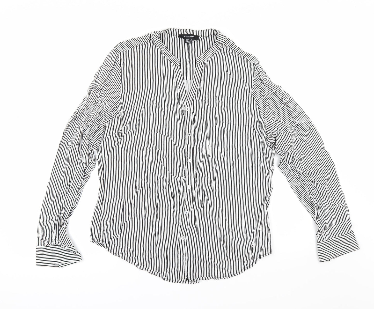 Primark Womens White Striped  Kimono Button-Up Size 16