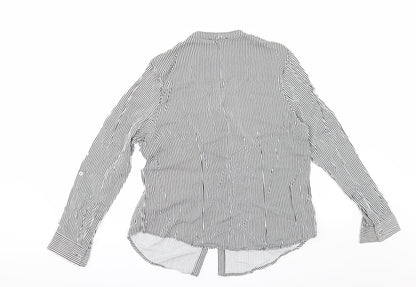Primark Womens White Striped  Kimono Button-Up Size 16