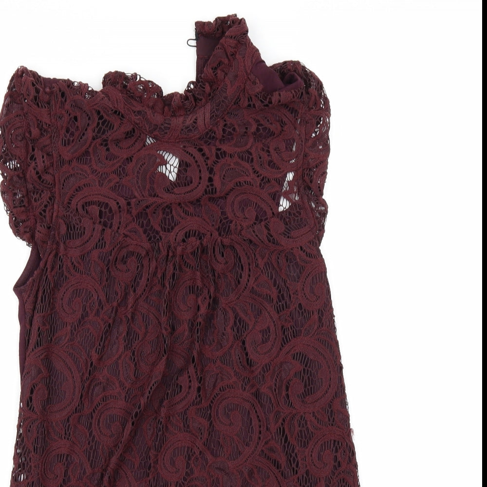 Womens UK Size 6 F&F Red Tunic T-Shirt