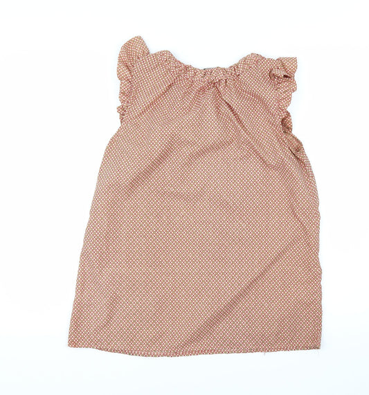 F&F Womens Orange Geometric  Tunic Blouse Size 8