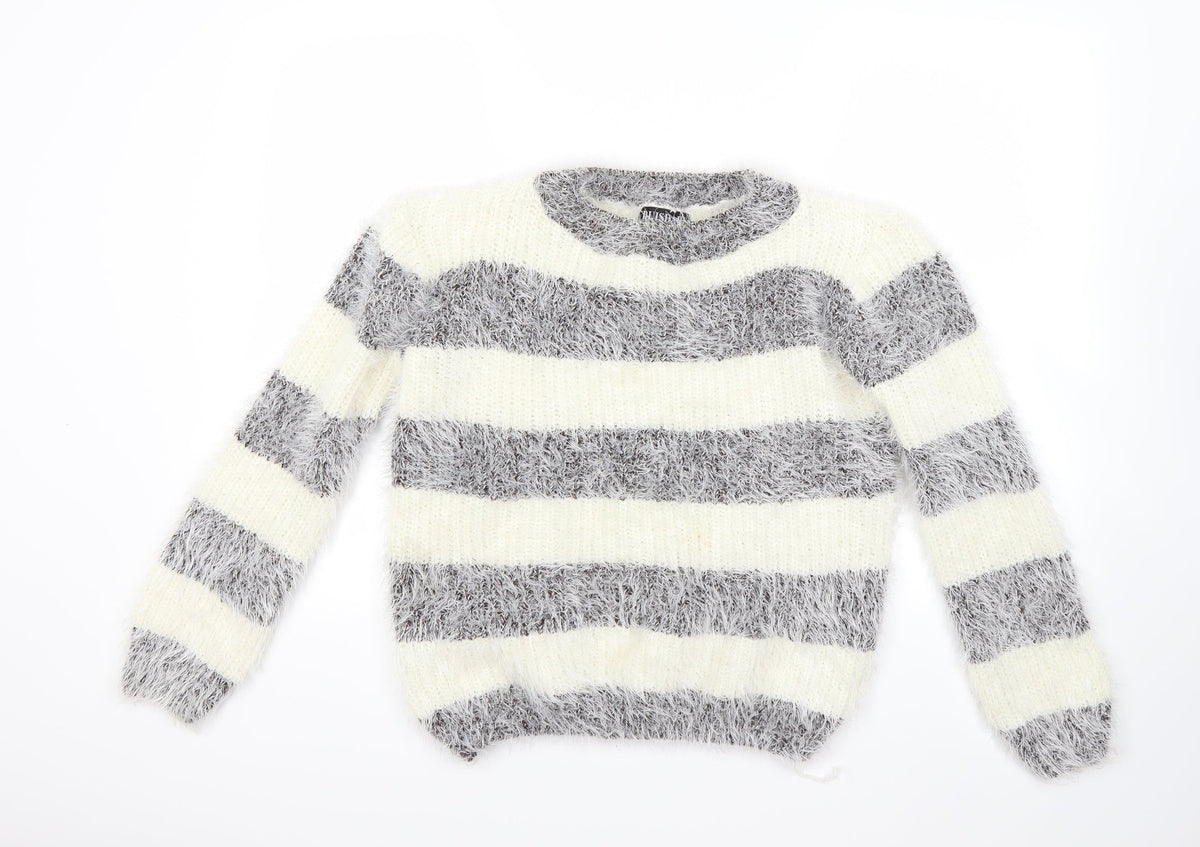 Buisdael Womens Ivory Striped  Pullover Jumper Size M