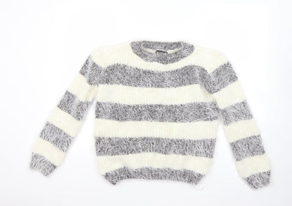 Buisdael Womens Ivory Striped  Pullover Jumper Size M
