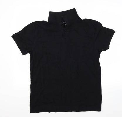 pique Mens Black    Polo Size L
