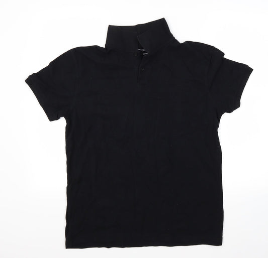pique Mens Black    Polo Size L