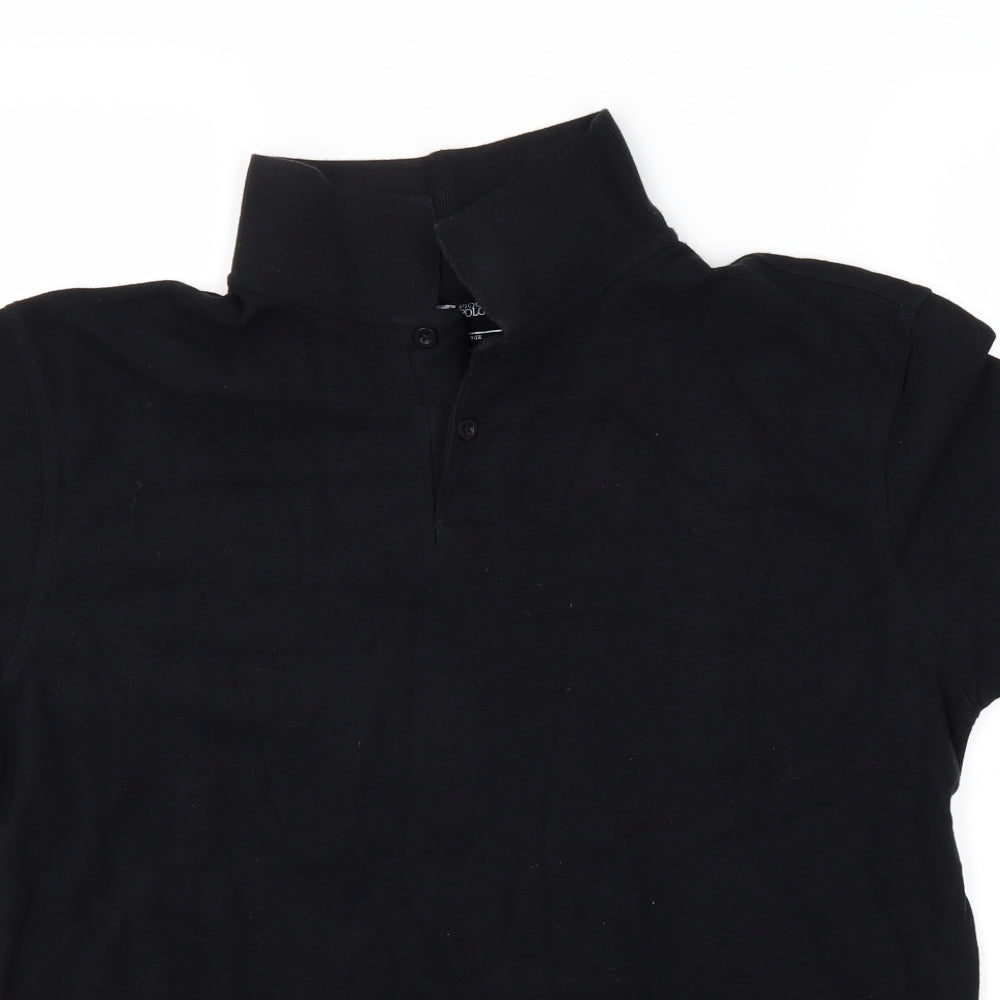pique Mens Black    Polo Size L