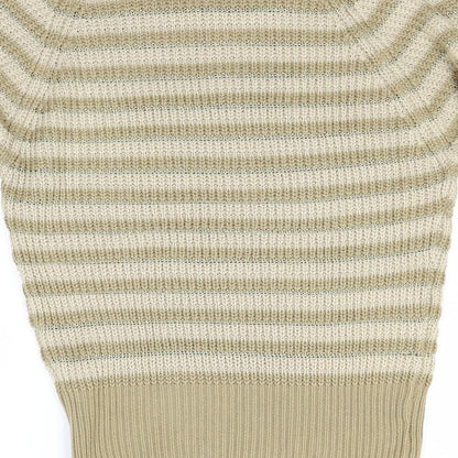 H&M Womens Gold Striped  Pullover Jumper Size XS