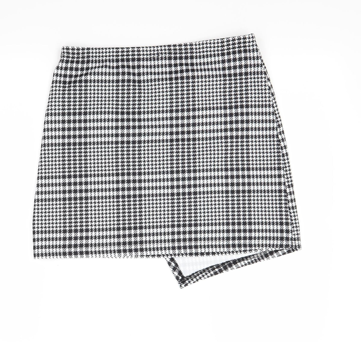 SheIn Womens White Check  Mini Skirt Size L