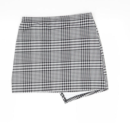 SheIn Womens White Check  Mini Skirt Size L