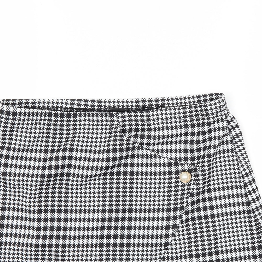 SheIn Womens White Check  Mini Skirt Size L