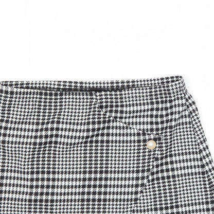 SheIn Womens White Check  Mini Skirt Size L