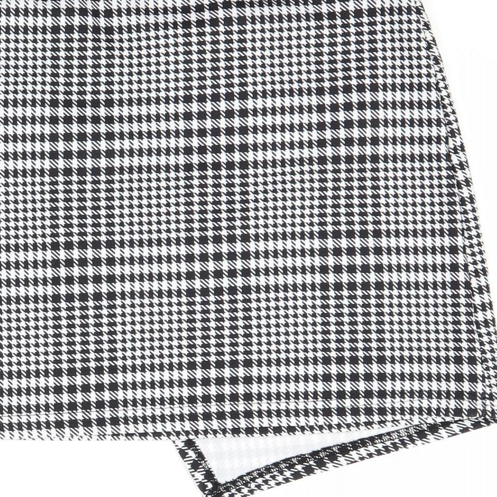SheIn Womens White Check  Mini Skirt Size L