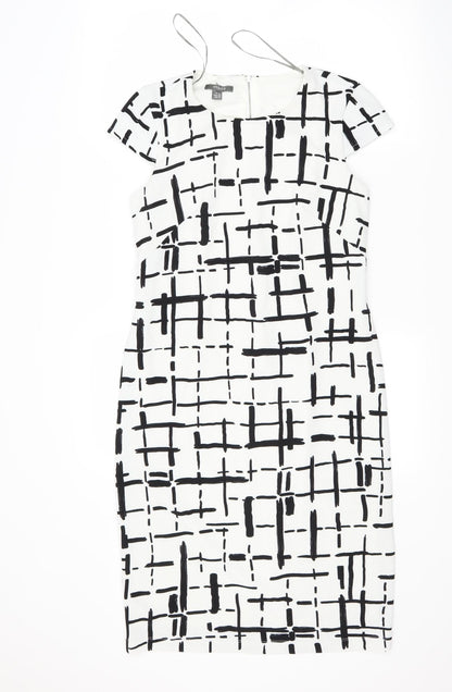 Muse Womens White Check  A-Line  Size 10