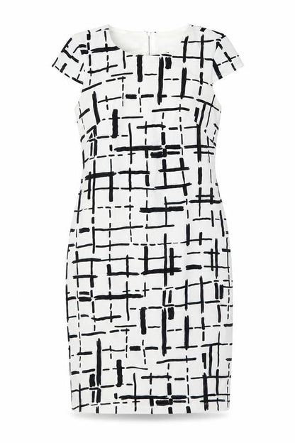 Muse Womens White Check  A-Line  Size 10