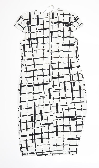 Muse Womens White Check  A-Line  Size 10