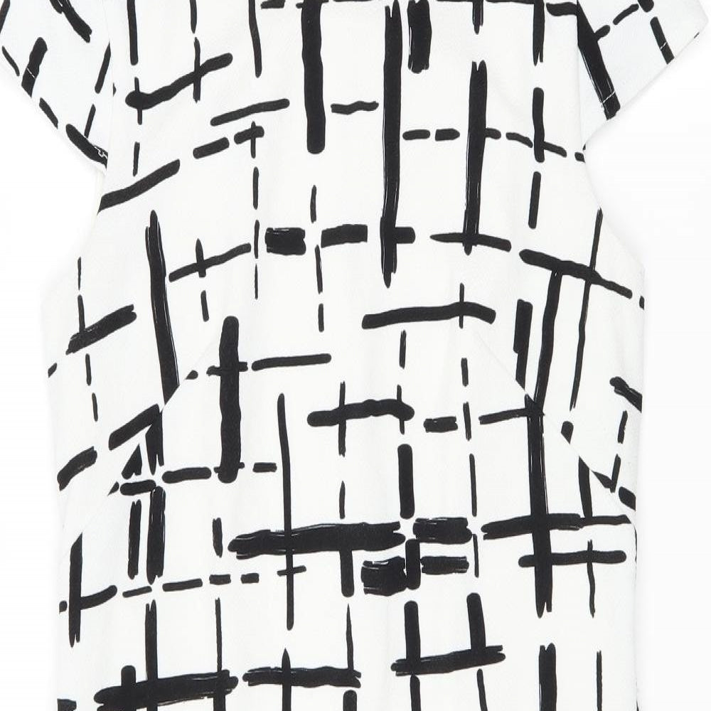 Muse Womens White Check  A-Line  Size 10