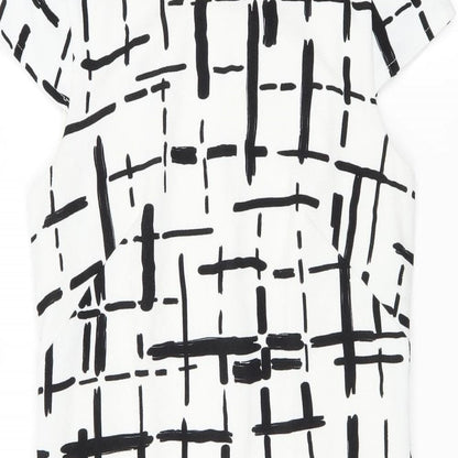 Muse Womens White Check  A-Line  Size 10