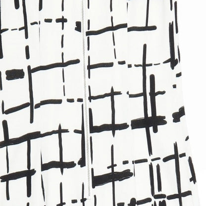 Muse Womens White Check  A-Line  Size 10