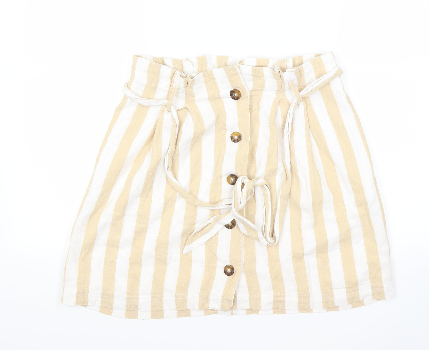 Hollister Womens Yellow Striped  Mini Skirt Size M