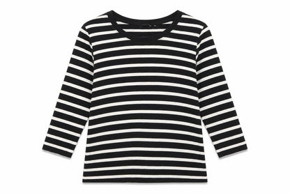 U Womens Black Striped  Pullover Jumper Size L