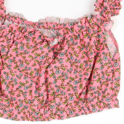 Womens UK Size 10 Topshop Red Cropped T-Shirt