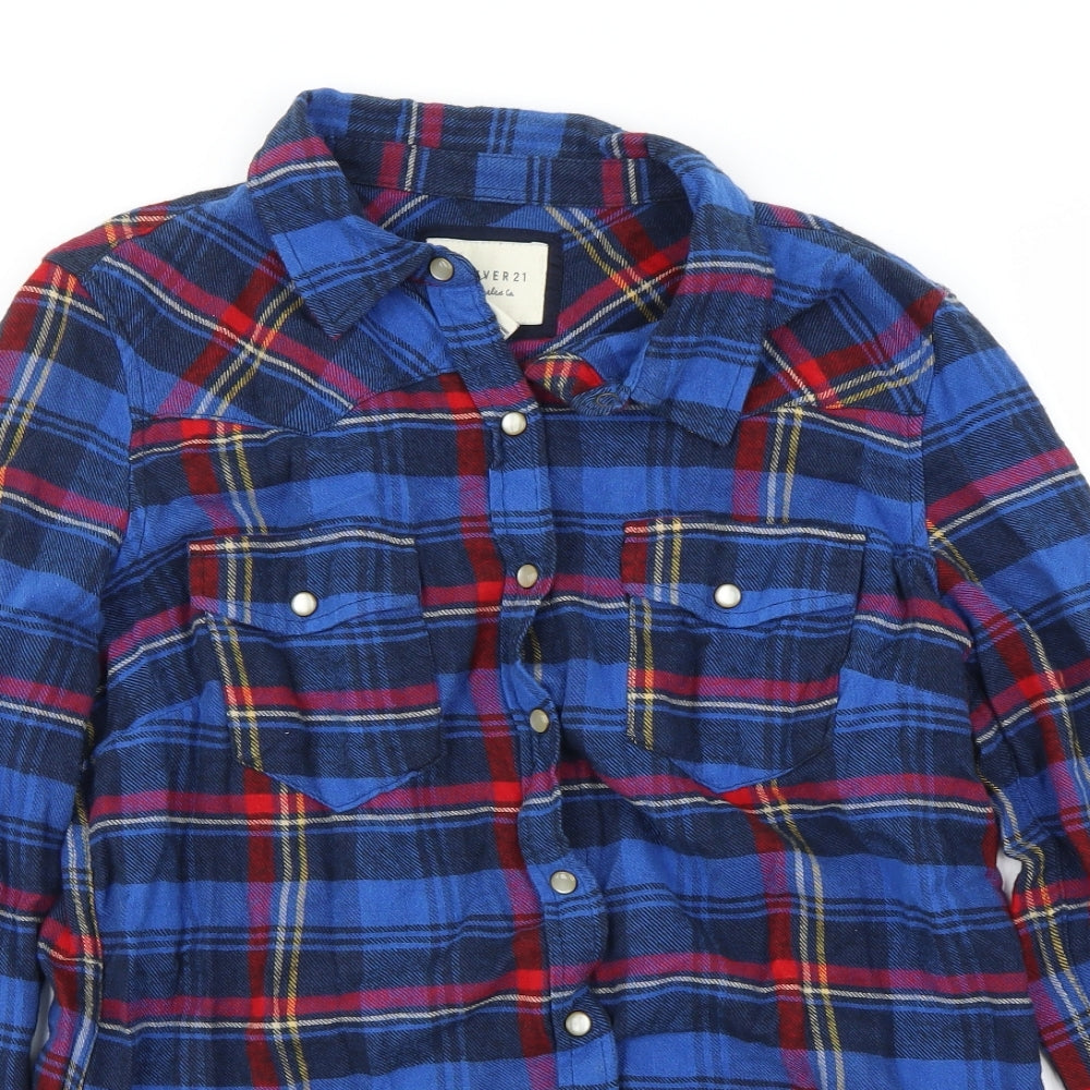Mens UK Size M FOREVER 21 Blue  Button-Up Long Sleeve Casual Shirt