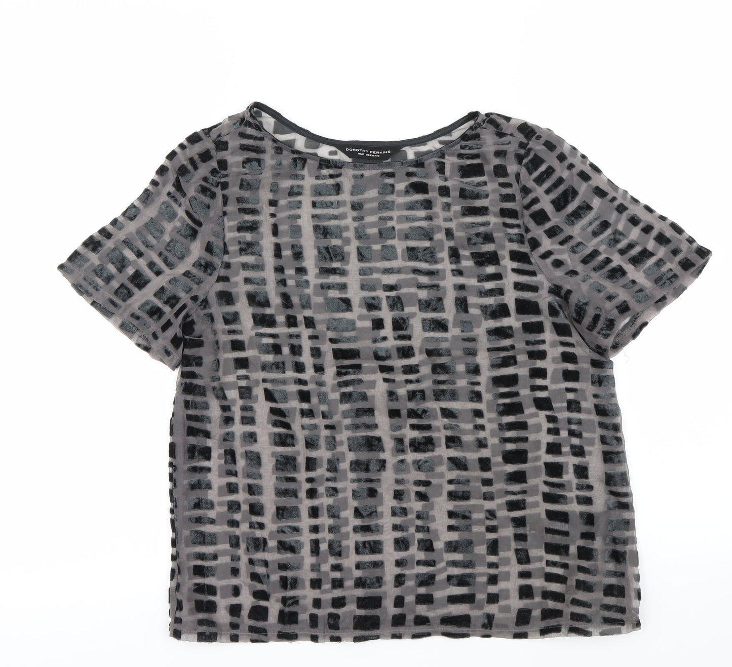 Womens UK Size 8 Dorothy Perkins Grey Basic Blouse