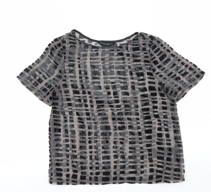 Womens UK Size 8 Dorothy Perkins Grey Basic Blouse