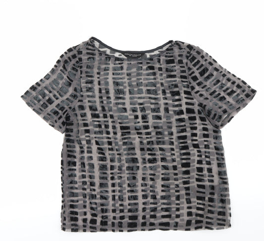 Womens UK Size 8 Dorothy Perkins Grey Basic Blouse
