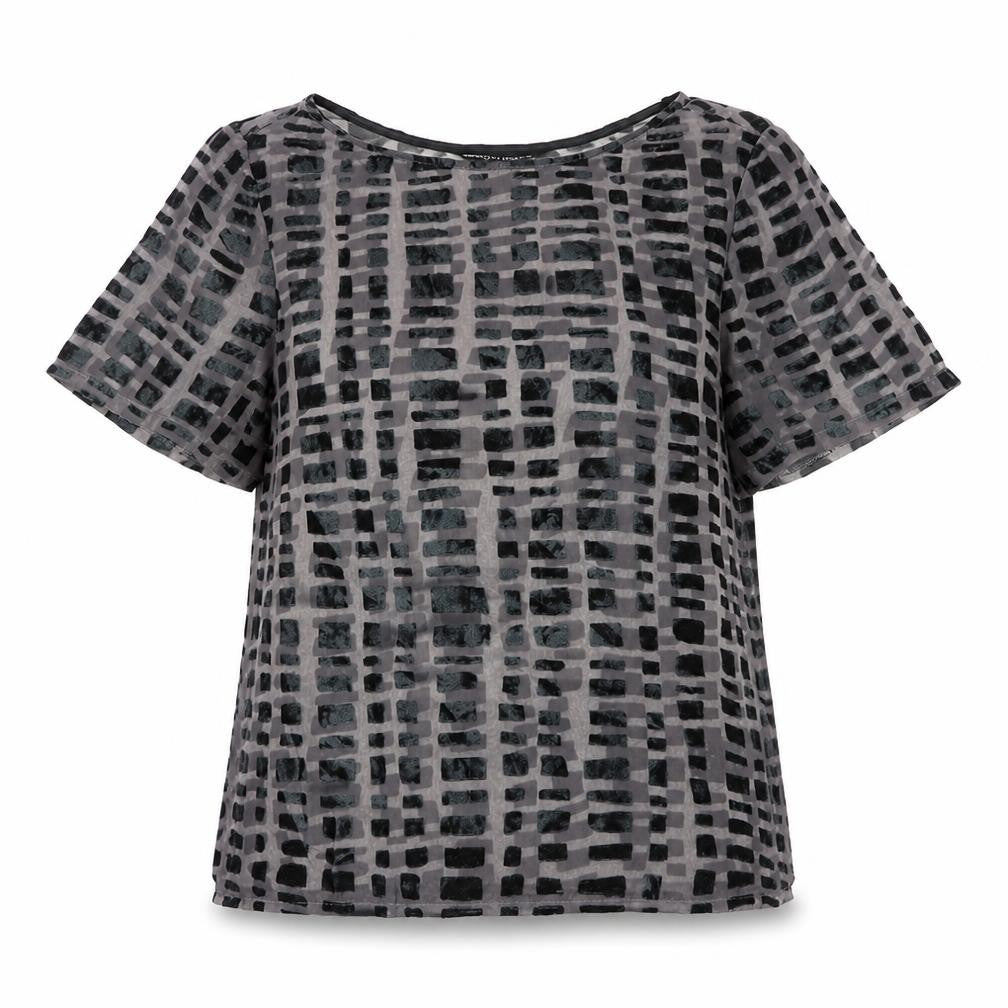 Womens UK Size 8 Dorothy Perkins Grey Basic Blouse
