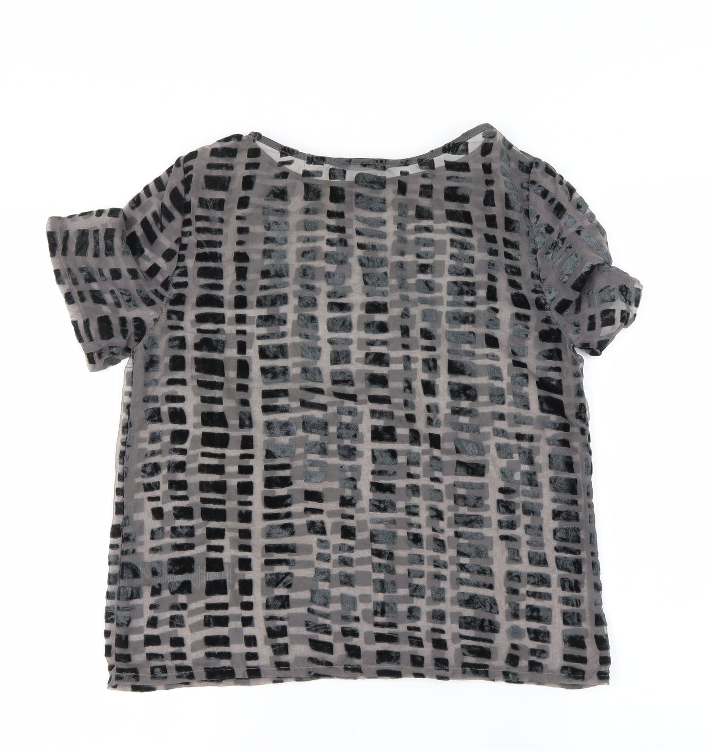 Womens UK Size 8 Dorothy Perkins Grey Basic Blouse