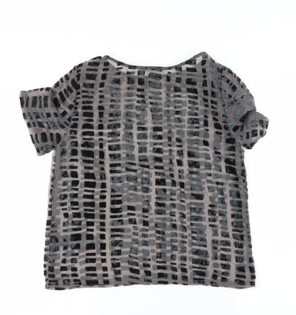 Womens UK Size 8 Dorothy Perkins Grey Basic Blouse
