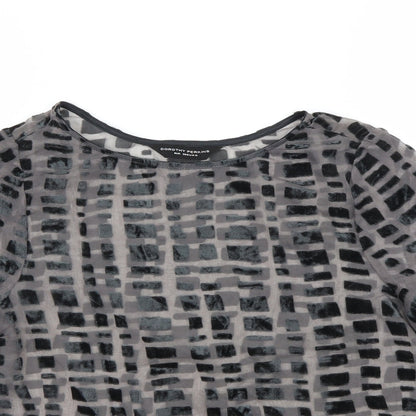 Womens UK Size 8 Dorothy Perkins Grey Basic Blouse
