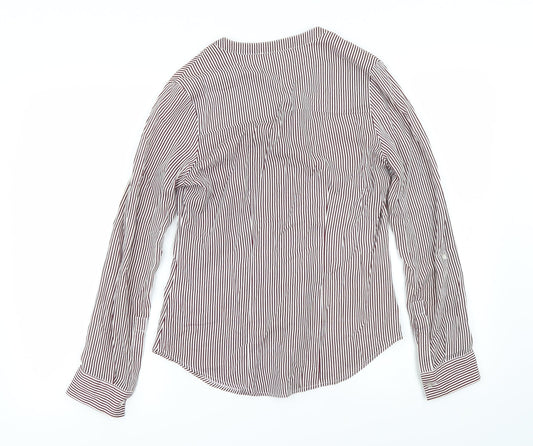 Primark Womens Purple Striped  Basic Button-Up Size 8