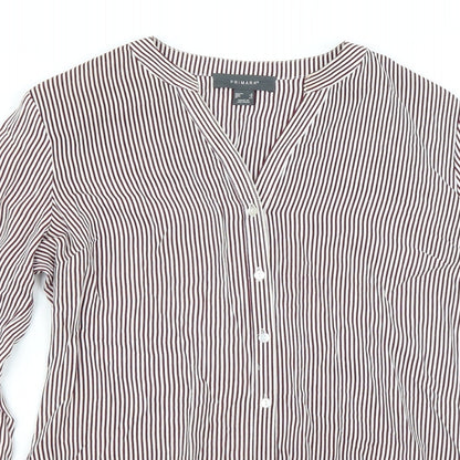 Primark Womens Purple Striped  Basic Button-Up Size 8